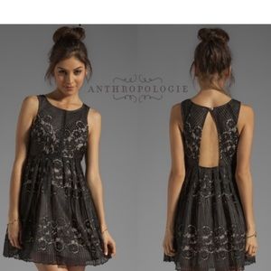 Free People Rocco Black Lace Mini Dress with Nude Liner. Womens Size 2 NWOT‎